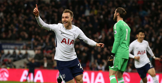 Eriksen scores in 11 seconds as Tottenham beats Manchester United