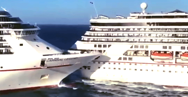 Two Carnival cruise ships collided in Cozumel, Mexico